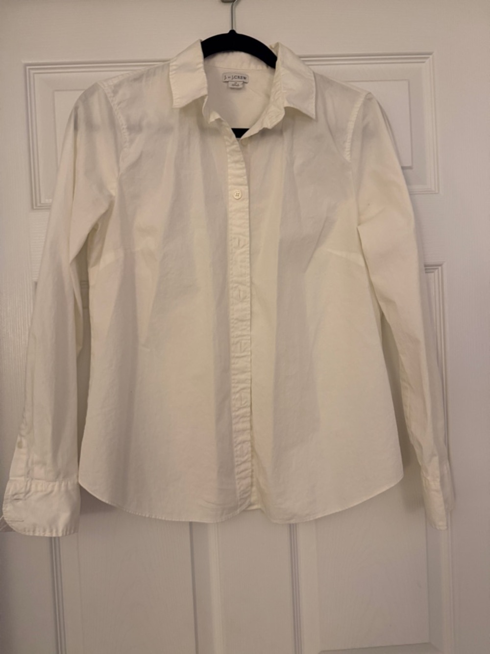 J. Crew White Button-Up Shirt with Classic Label